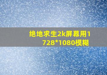 绝地求生2k屏幕用1728*1080模糊