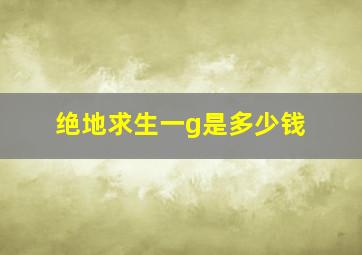 绝地求生一g是多少钱