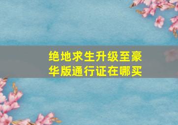 绝地求生升级至豪华版通行证在哪买