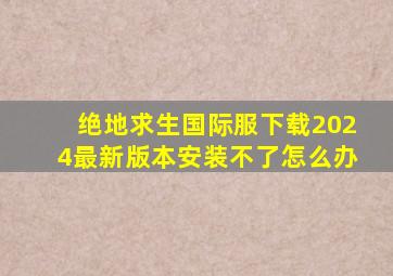 绝地求生国际服下载2024最新版本安装不了怎么办