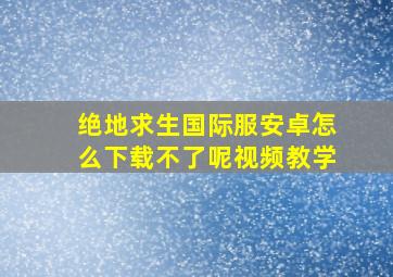 绝地求生国际服安卓怎么下载不了呢视频教学