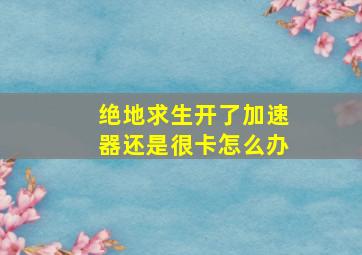 绝地求生开了加速器还是很卡怎么办