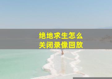 绝地求生怎么关闭录像回放