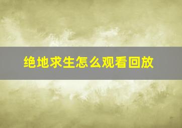 绝地求生怎么观看回放