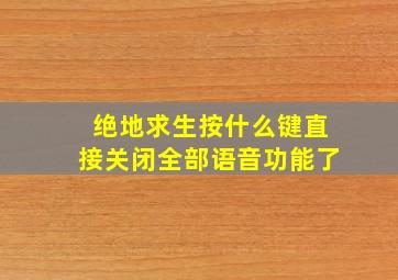 绝地求生按什么键直接关闭全部语音功能了