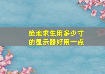 绝地求生用多少寸的显示器好用一点