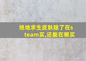 绝地求生皮肤除了在steam买,还能在哪买