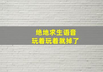 绝地求生语音玩着玩着就掉了