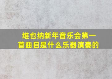 维也纳新年音乐会第一首曲目是什么乐器演奏的