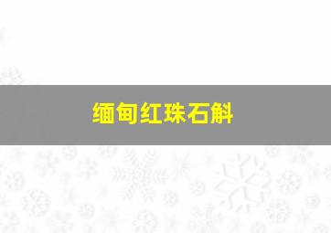 缅甸红珠石斛