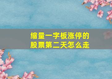 缩量一字板涨停的股票第二天怎么走