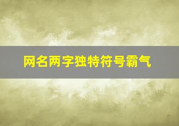 网名两字独特符号霸气