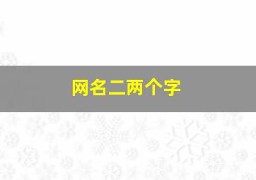 网名二两个字