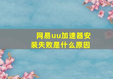 网易uu加速器安装失败是什么原因