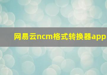 网易云ncm格式转换器app