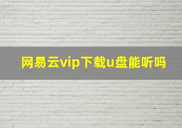 网易云vip下载u盘能听吗