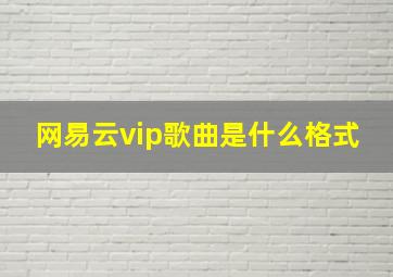 网易云vip歌曲是什么格式