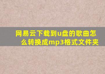 网易云下载到u盘的歌曲怎么转换成mp3格式文件夹