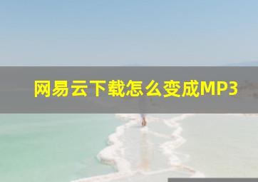 网易云下载怎么变成MP3