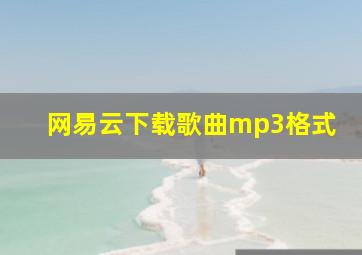 网易云下载歌曲mp3格式