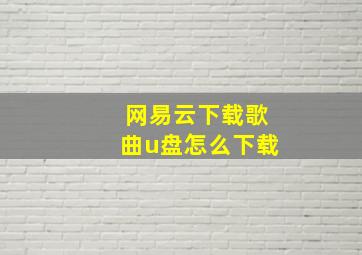 网易云下载歌曲u盘怎么下载