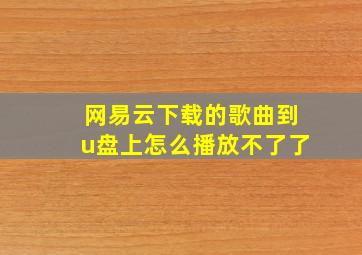 网易云下载的歌曲到u盘上怎么播放不了了