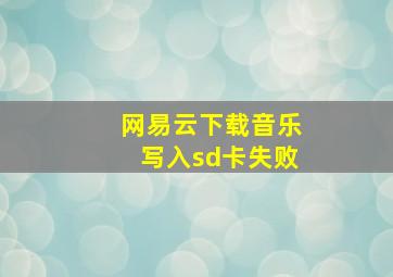 网易云下载音乐写入sd卡失败