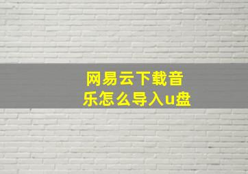 网易云下载音乐怎么导入u盘