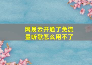 网易云开通了免流量听歌怎么用不了