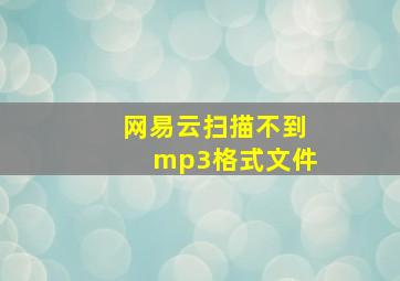 网易云扫描不到mp3格式文件