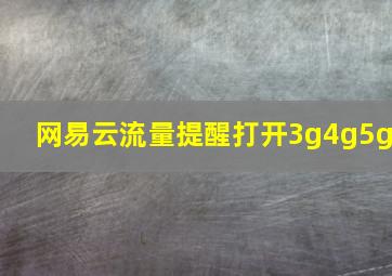 网易云流量提醒打开3g4g5g