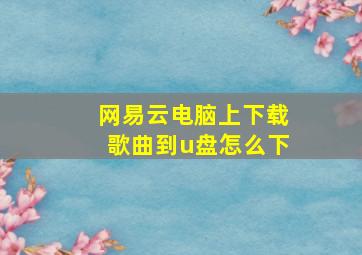 网易云电脑上下载歌曲到u盘怎么下