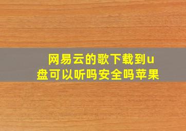 网易云的歌下载到u盘可以听吗安全吗苹果