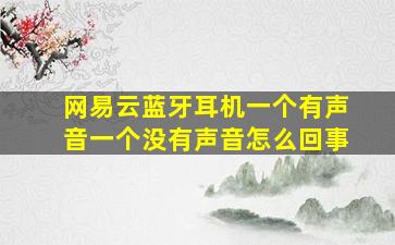 网易云蓝牙耳机一个有声音一个没有声音怎么回事