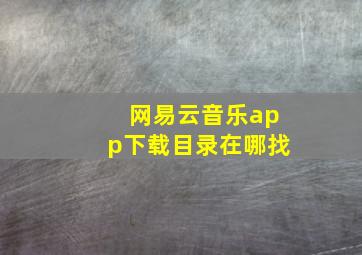 网易云音乐app下载目录在哪找