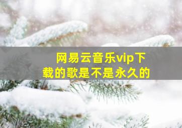 网易云音乐vip下载的歌是不是永久的