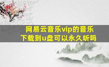 网易云音乐vip的音乐下载到u盘可以永久听吗