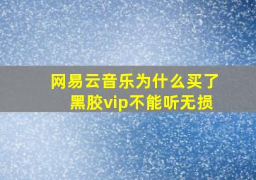 网易云音乐为什么买了黑胶vip不能听无损