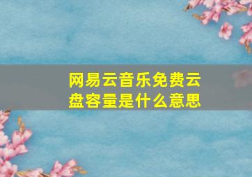 网易云音乐免费云盘容量是什么意思