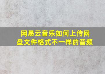 网易云音乐如何上传网盘文件格式不一样的音频