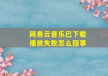 网易云音乐已下载播放失败怎么回事