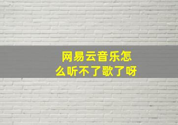 网易云音乐怎么听不了歌了呀