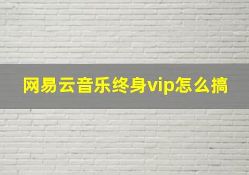 网易云音乐终身vip怎么搞