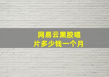 网易云黑胶唱片多少钱一个月