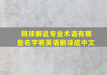 网球解说专业术语有哪些名字呢英语翻译成中文