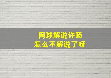 网球解说许旸怎么不解说了呀