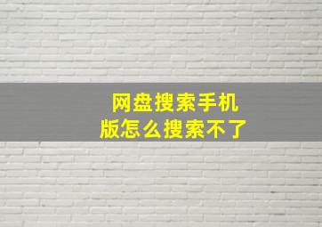 网盘搜索手机版怎么搜索不了