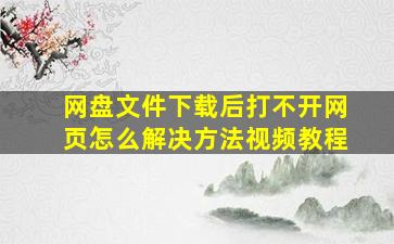 网盘文件下载后打不开网页怎么解决方法视频教程