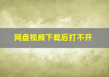 网盘视频下载后打不开