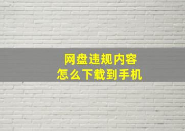 网盘违规内容怎么下载到手机